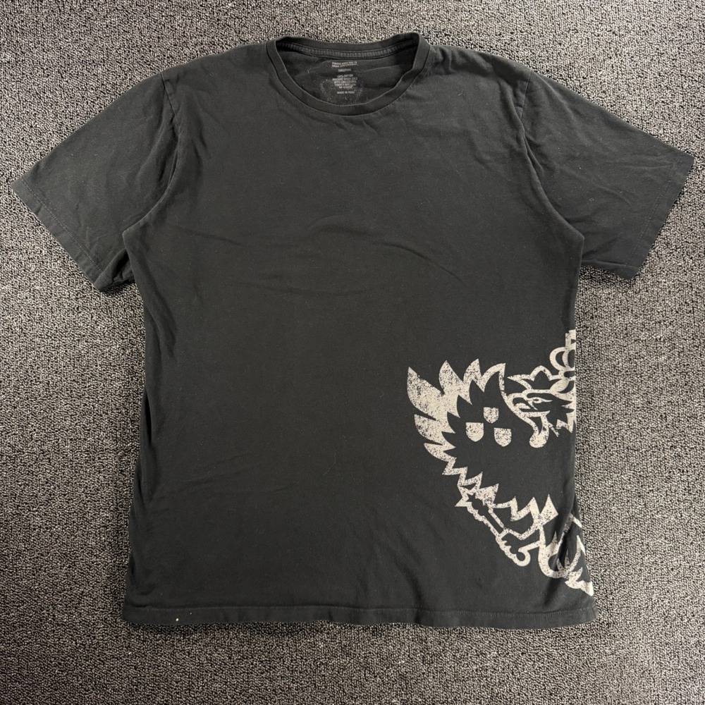 Y2K Smirnoff Black T Shirt Mens Large Graphic Double Eagle Crest Alcohol Vodka